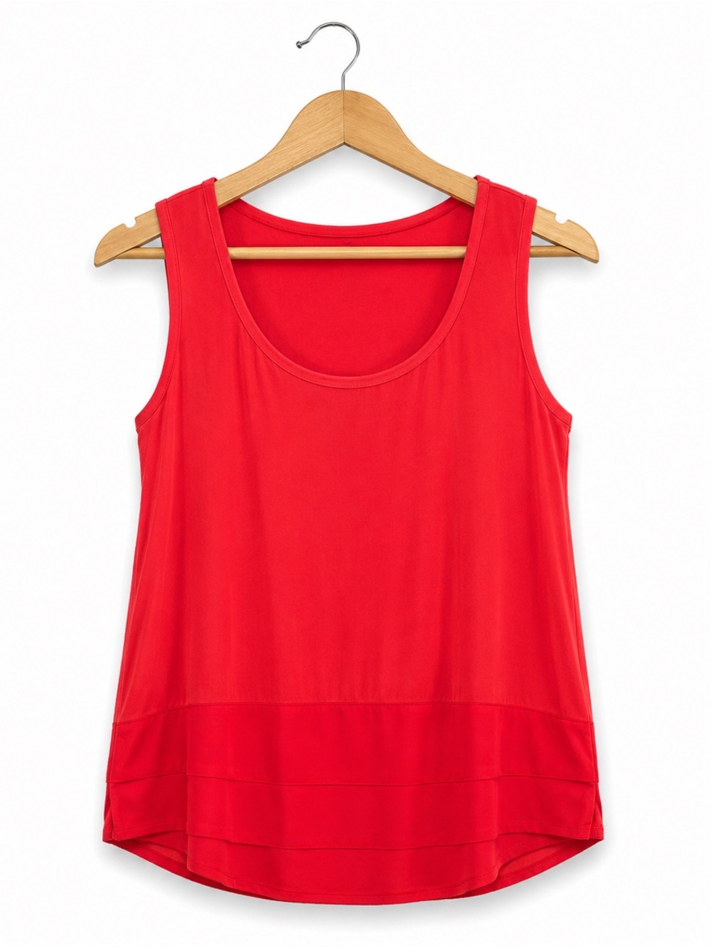 Forever 21 Womens‎ Tank Top Size Medium Orange Red Textured Pleated Tiered